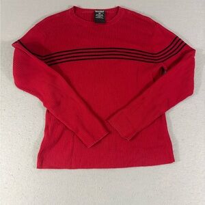 Polo Jeans Co Ralph Lauren Mens L Red Ribbed Cotton Sweater